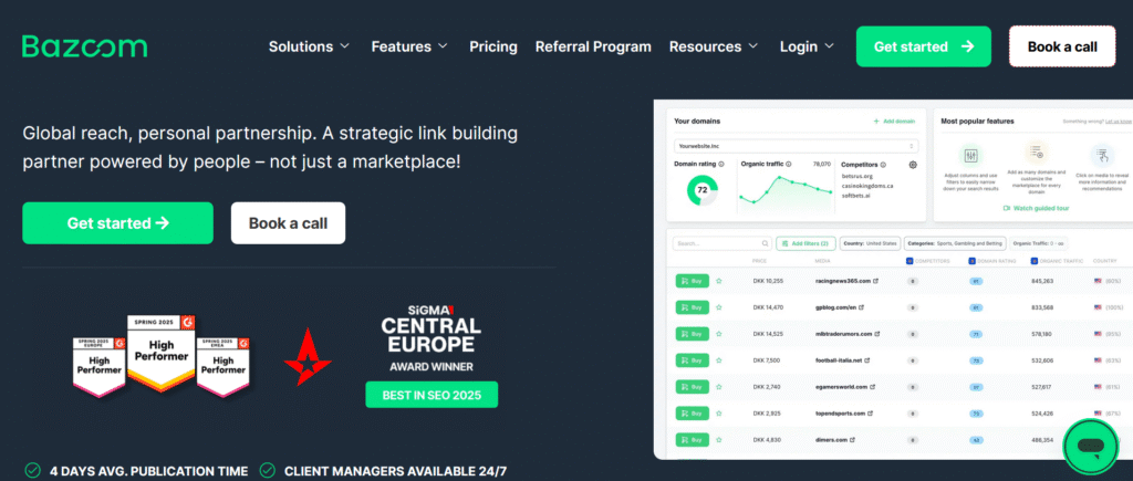Bazoom link-building marketplace 