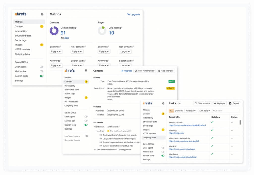 Ahrefs SEO Toolbar