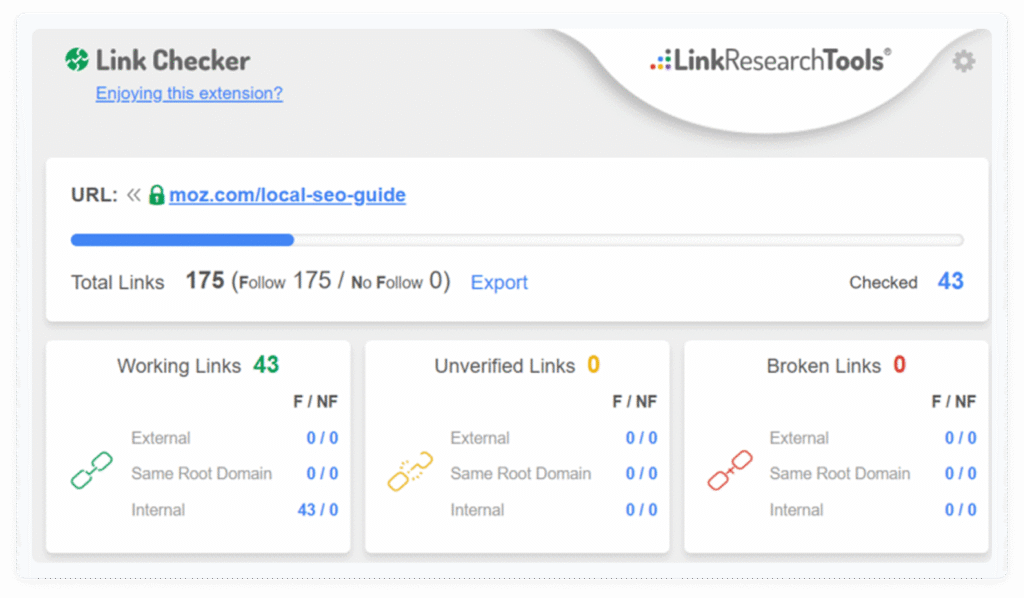 Free Backlink Checker by LRT